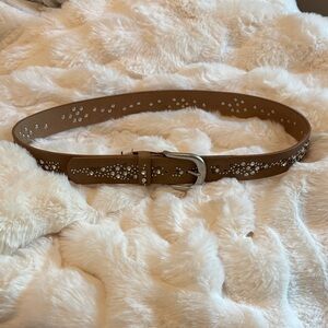 Studded Brown Women’s Leather Belt